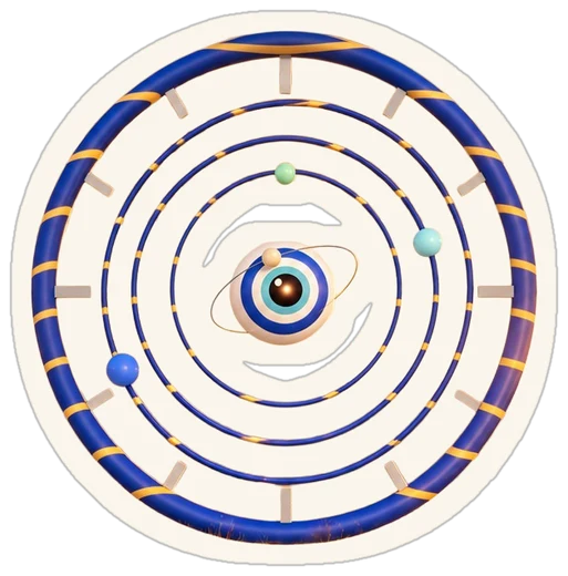 Orbital clock sticker