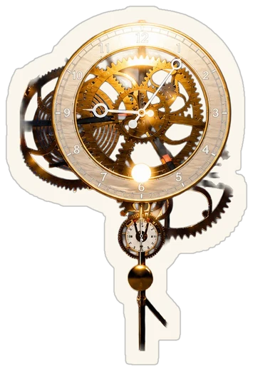Skeleton clock sticker